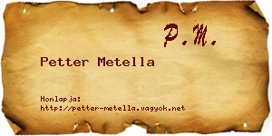 Petter Metella névjegykártya